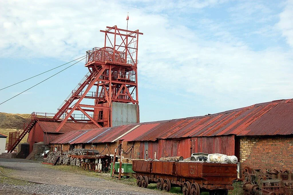 rusted red old industrial buildings