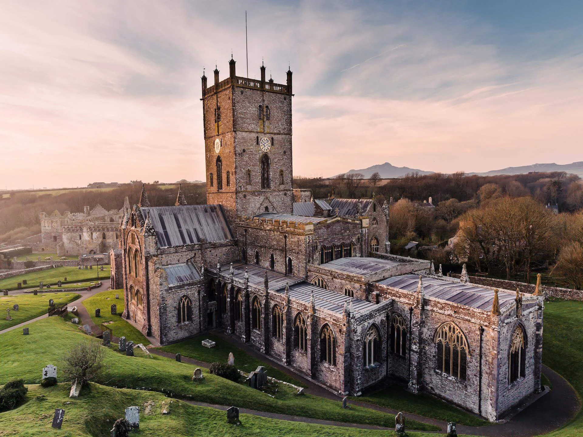 st davids cathedral on a sunny day