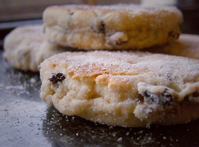 welsh cakes and a glass of milk